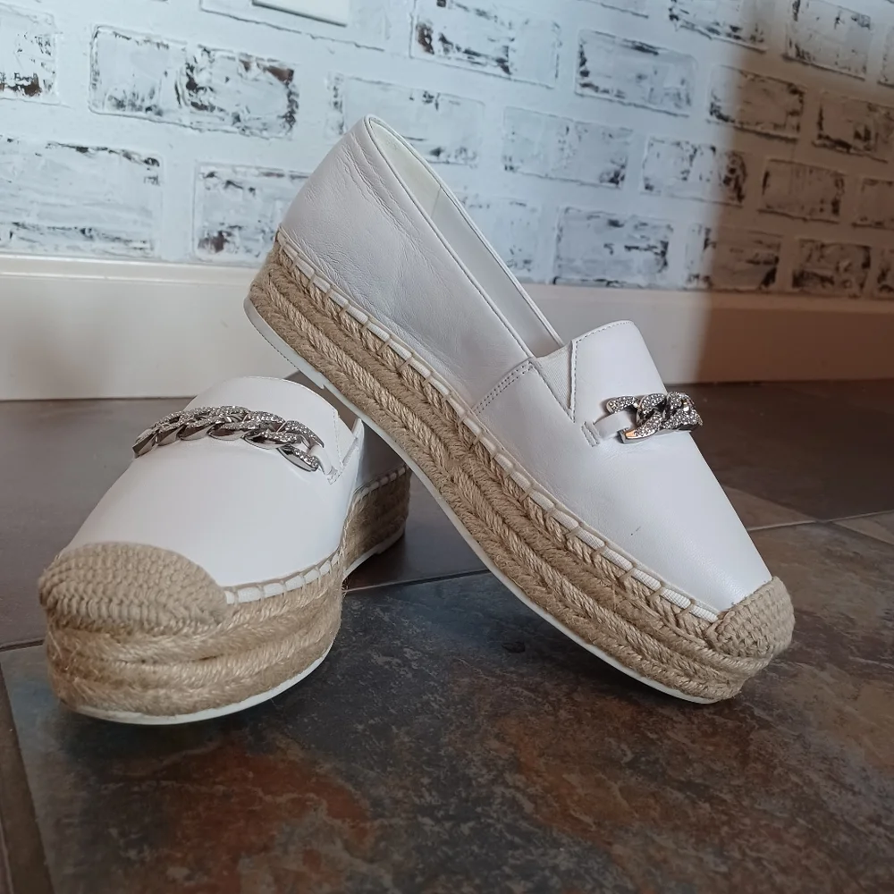 Karl Lagerfeld white leather